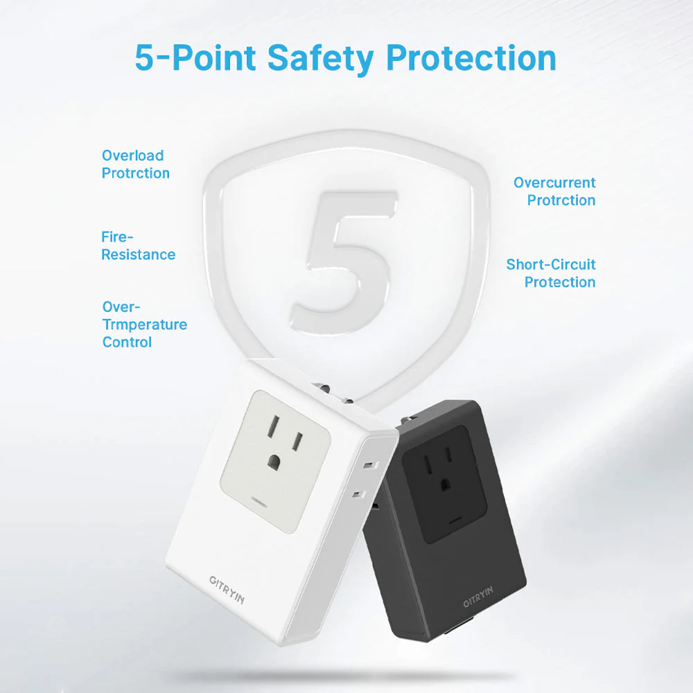 Gitryin Retractable Travel Adapter 5-in-1 Charger - Image 6