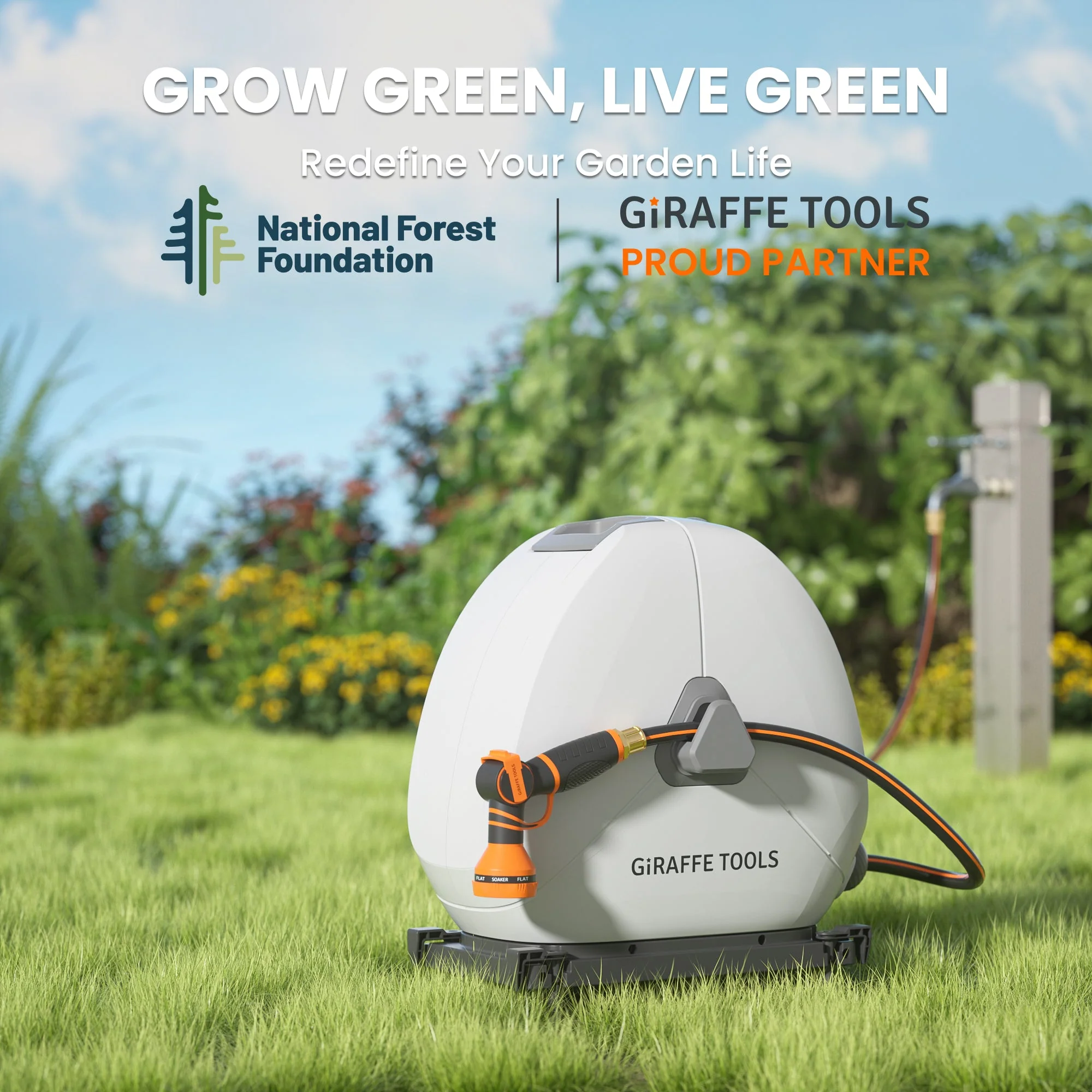 Ground-Mounted Retractable Hose Reel-5/8in-92ft - Image 10