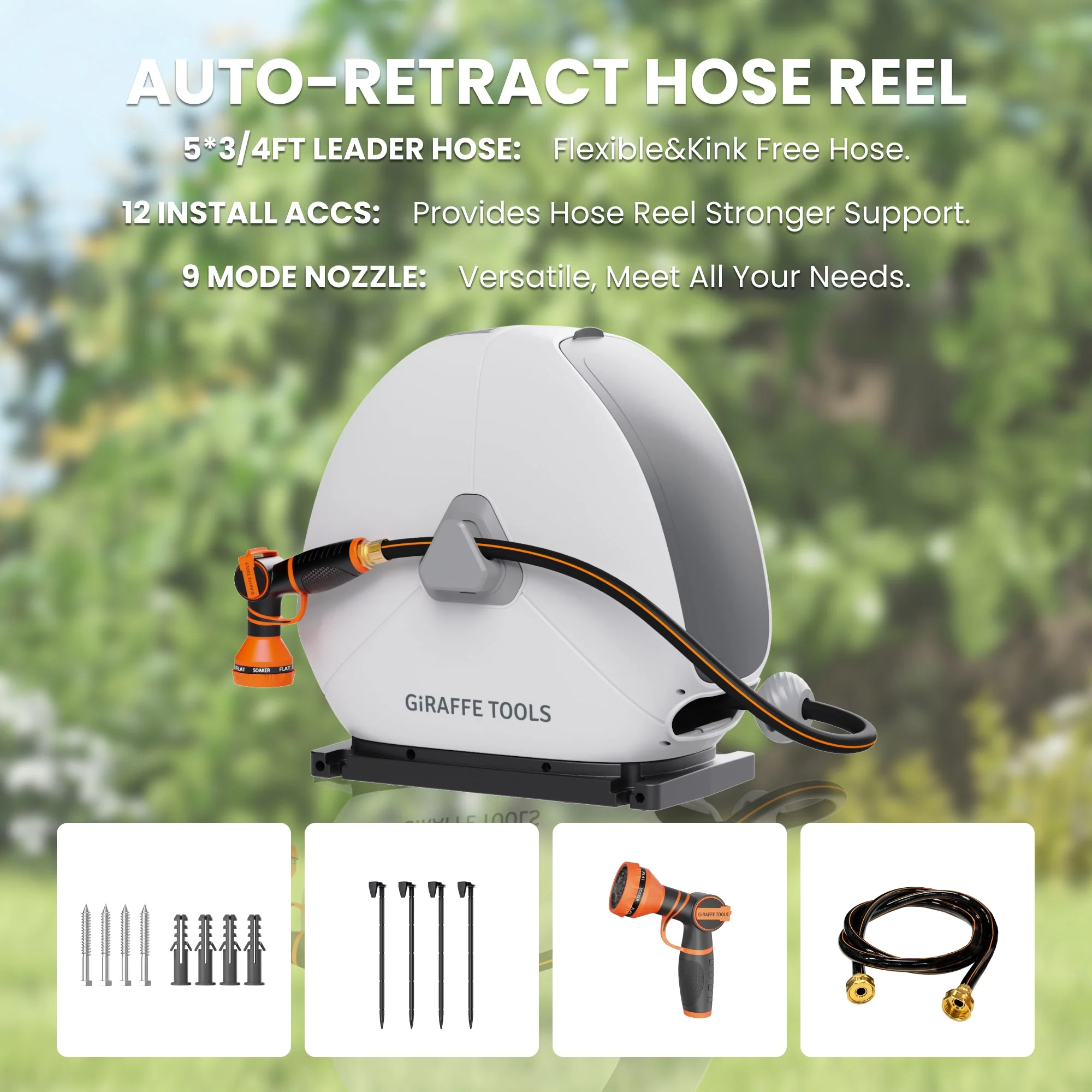 Ground-Mounted Retractable Hose Reel-5/8in-92ft - Image 9