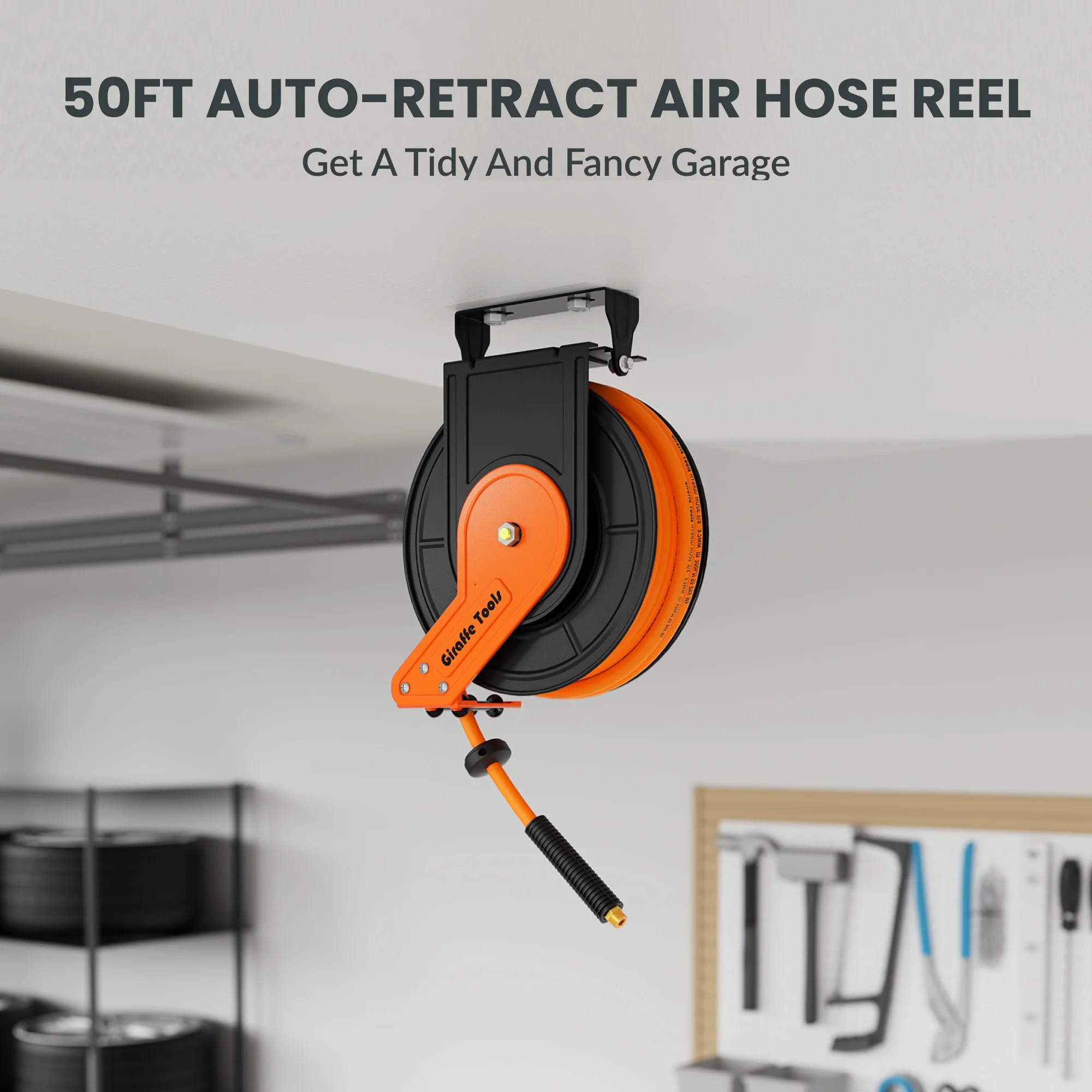 Retractable Air Hose Reel-Alloy Steel Reel-3/8in-50ft - Image 7