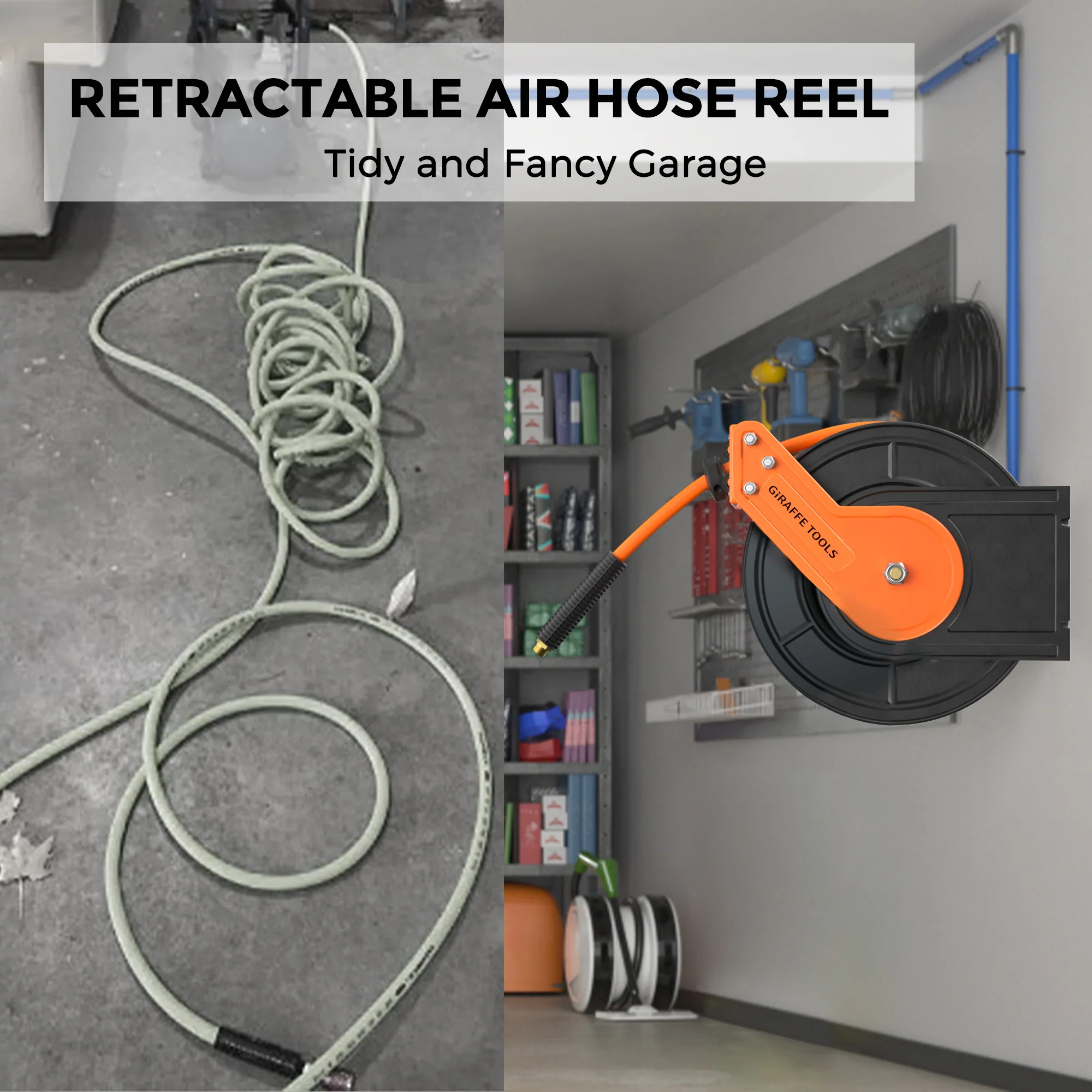 Retractable Air Hose Reel-Alloy Steel Reel-3/8in-50ft - Image 3