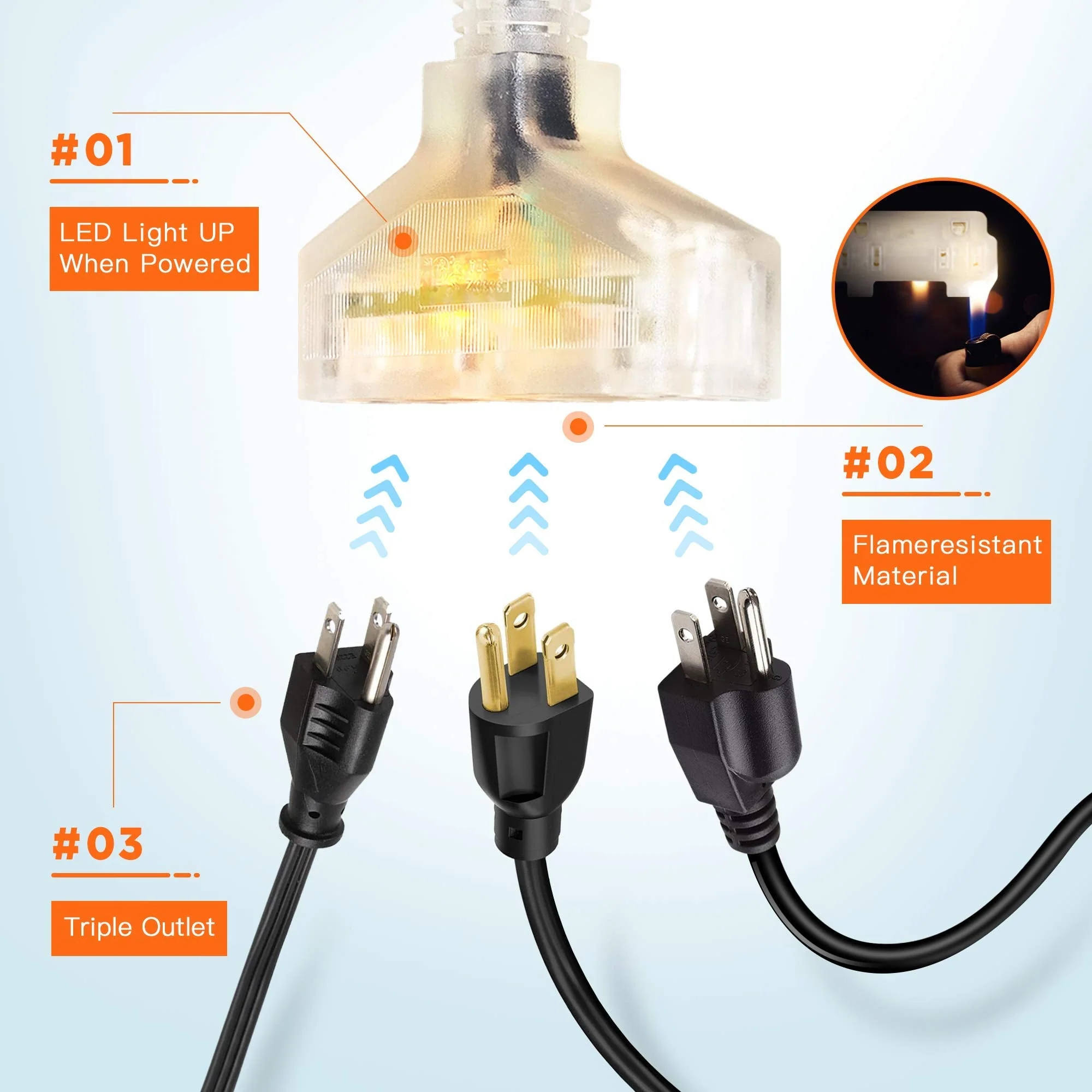 Retractable Extension Cord Reel-50ft-12/14 AWG - Image 6