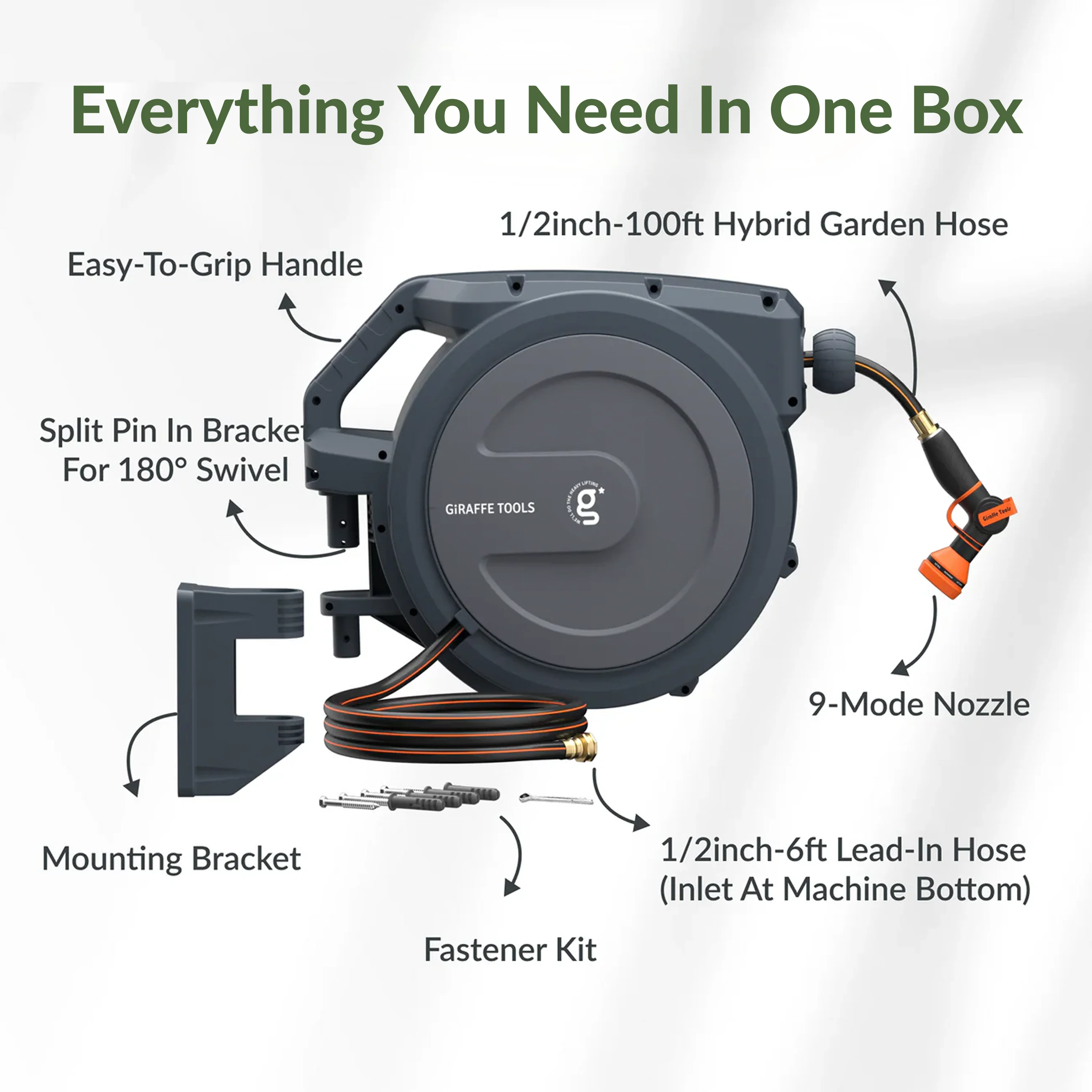 Retractable Garden Hose Reel-1/2in-100ft - Image 10