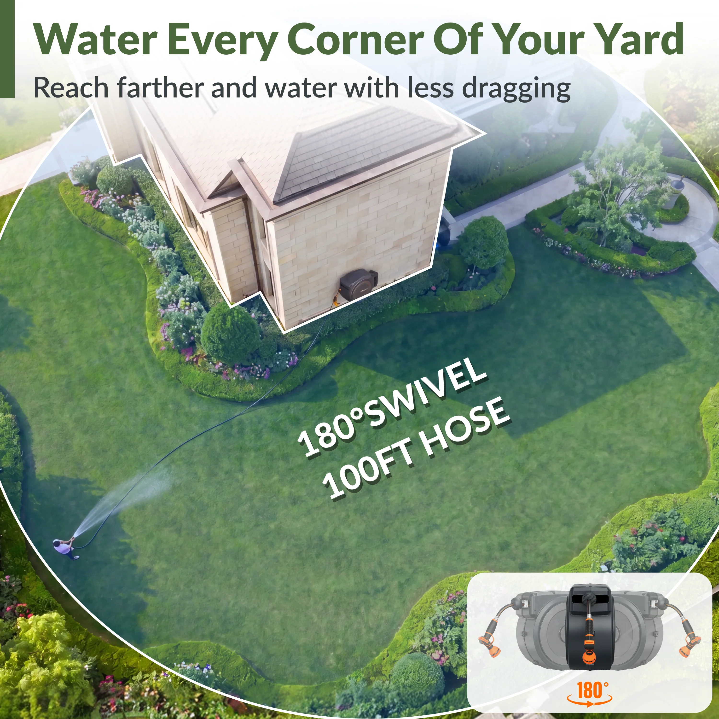 Retractable Garden Hose Reel-1/2in-100ft - Image 7