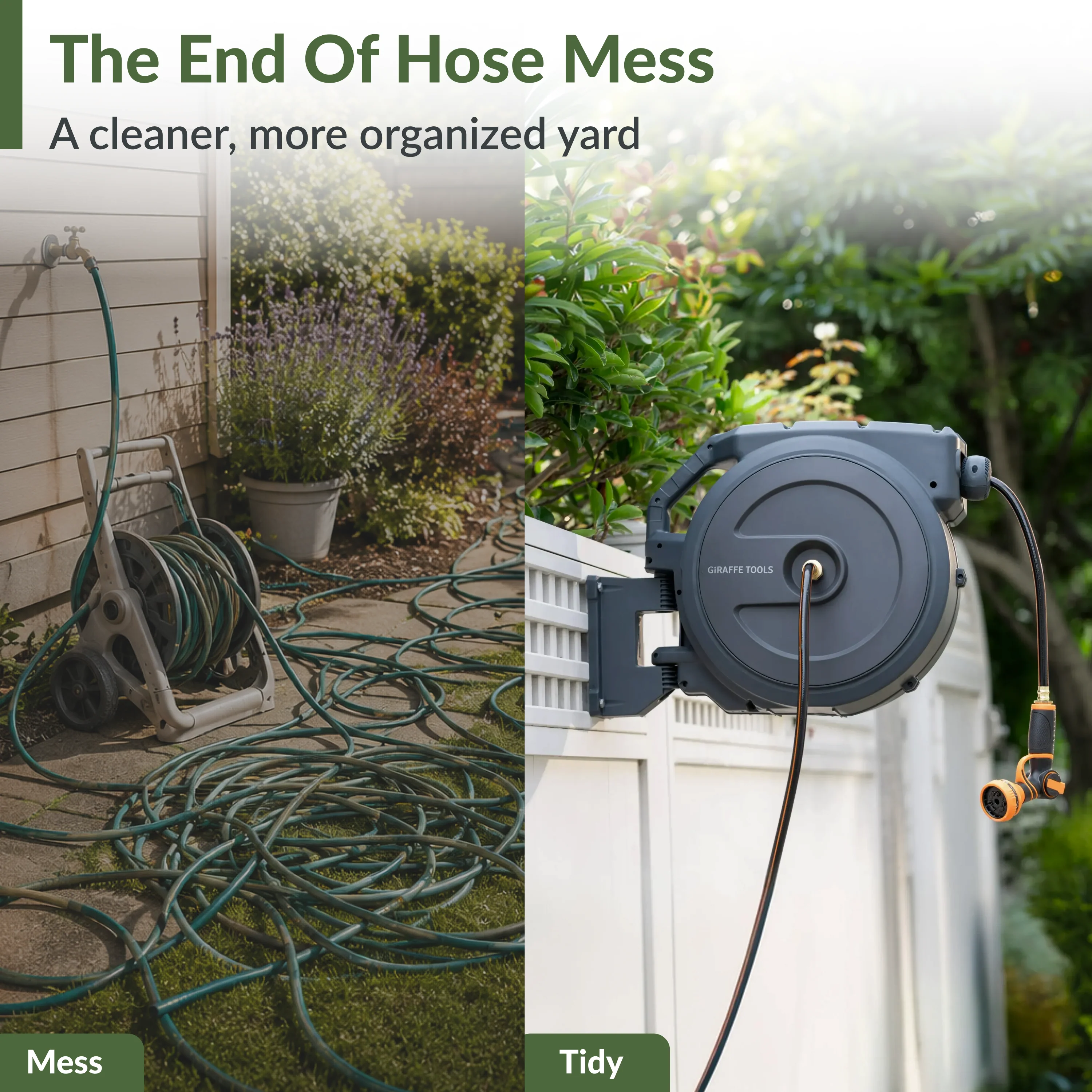 Retractable Garden Hose Reel-1/2in-130ft - Image 3