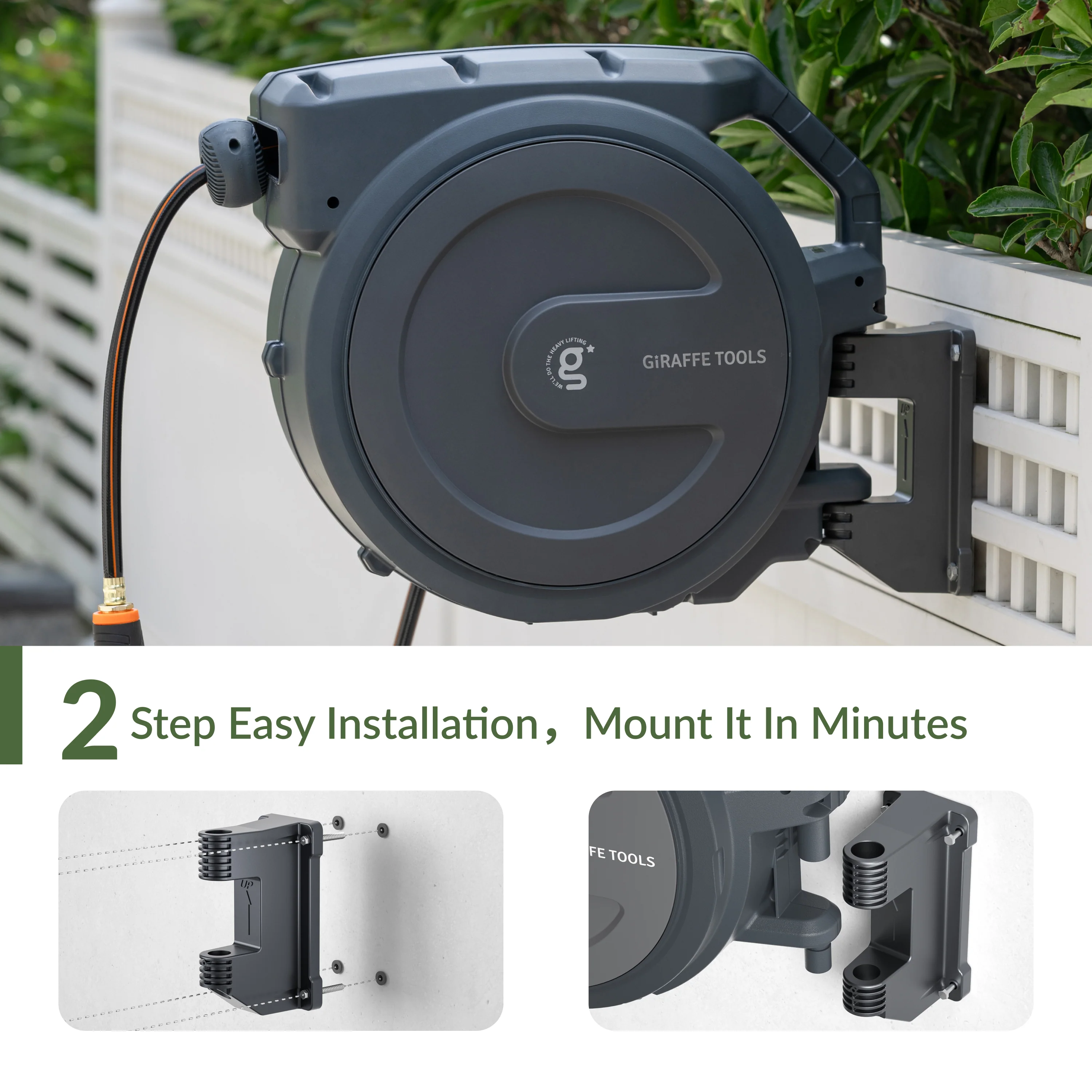 Retractable Garden Hose Reel-1/2in-130ft - Image 9