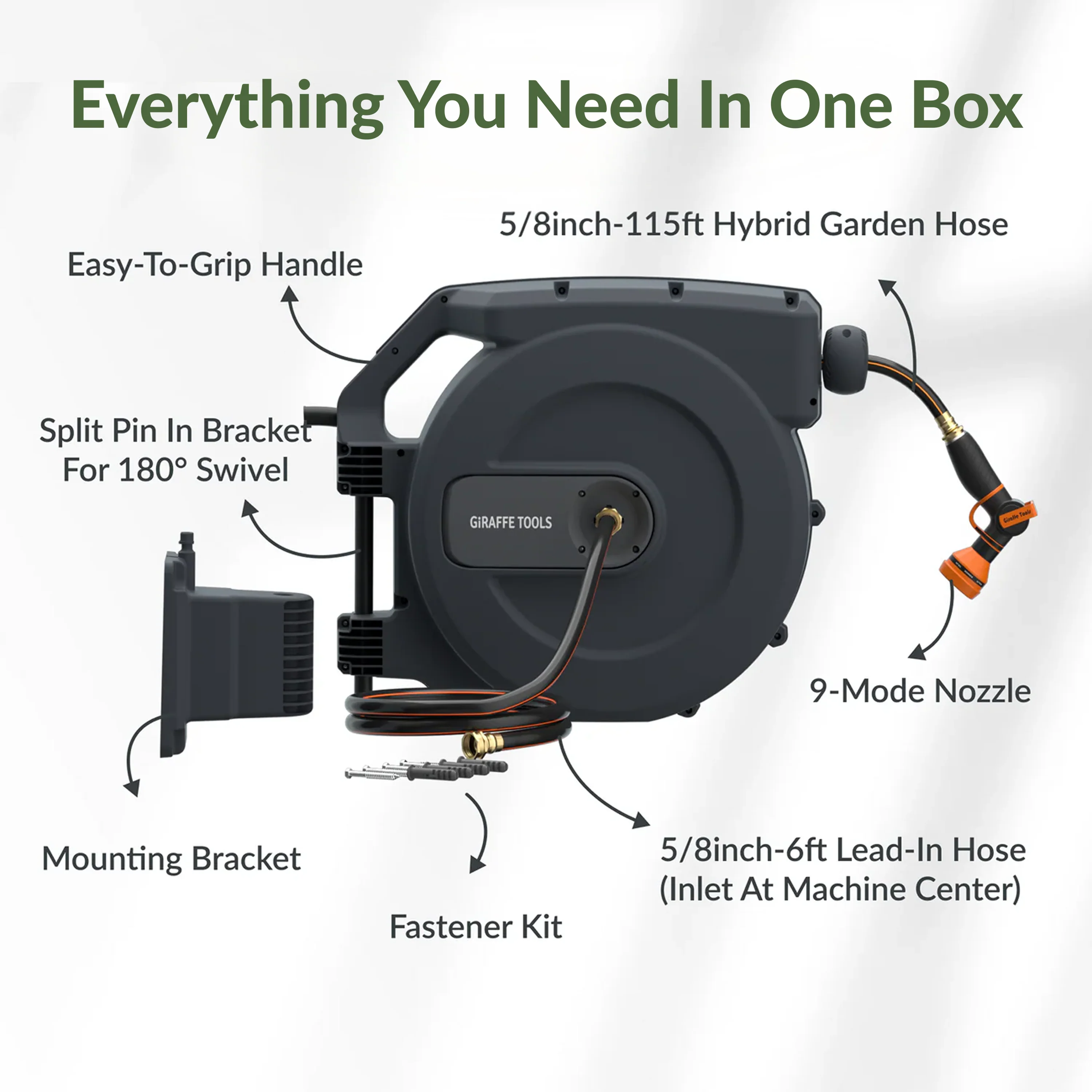 Retractable Garden Hose Reel-5/8in-115ft - Image 10