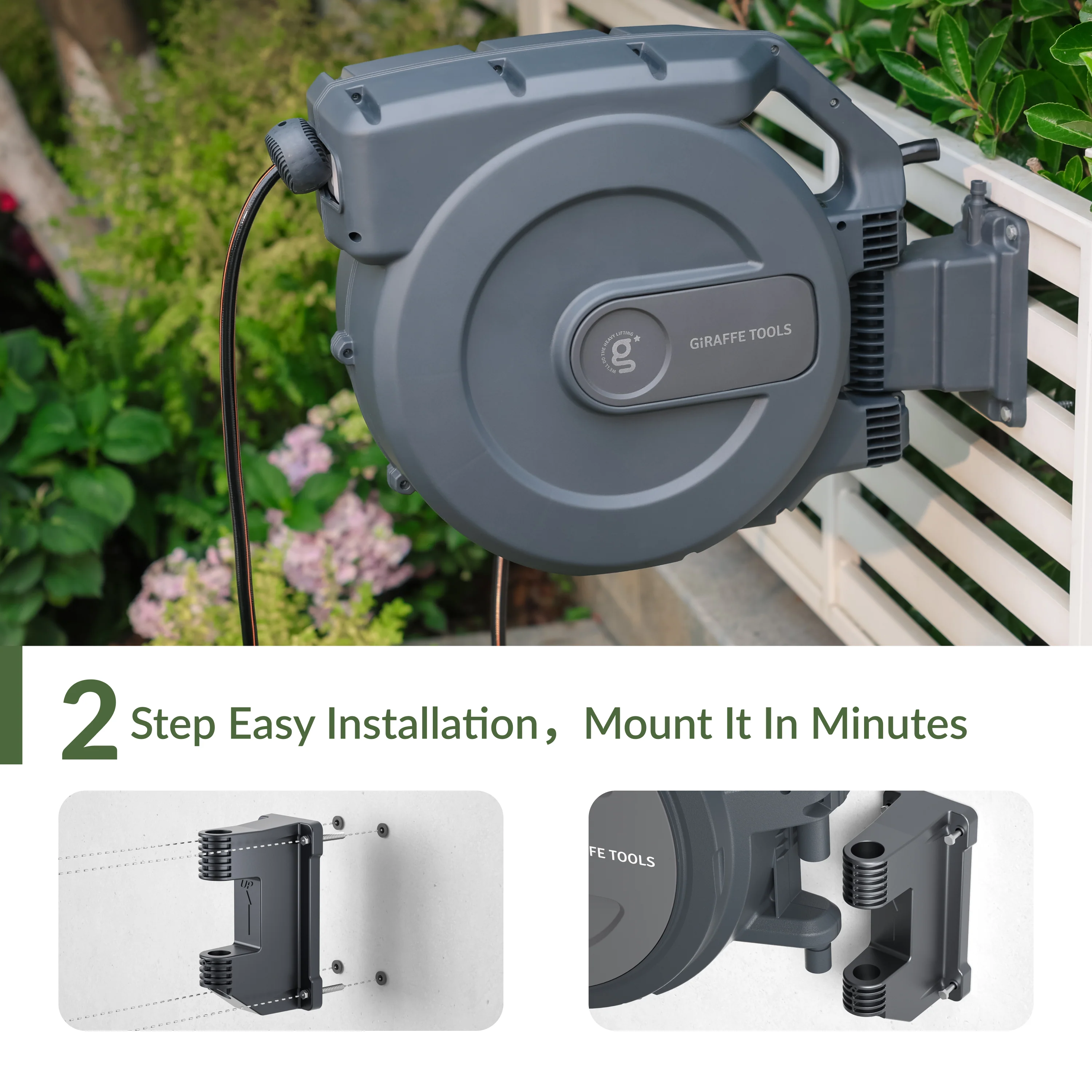 Retractable Garden Hose Reel-5/8in-115ft - Image 9