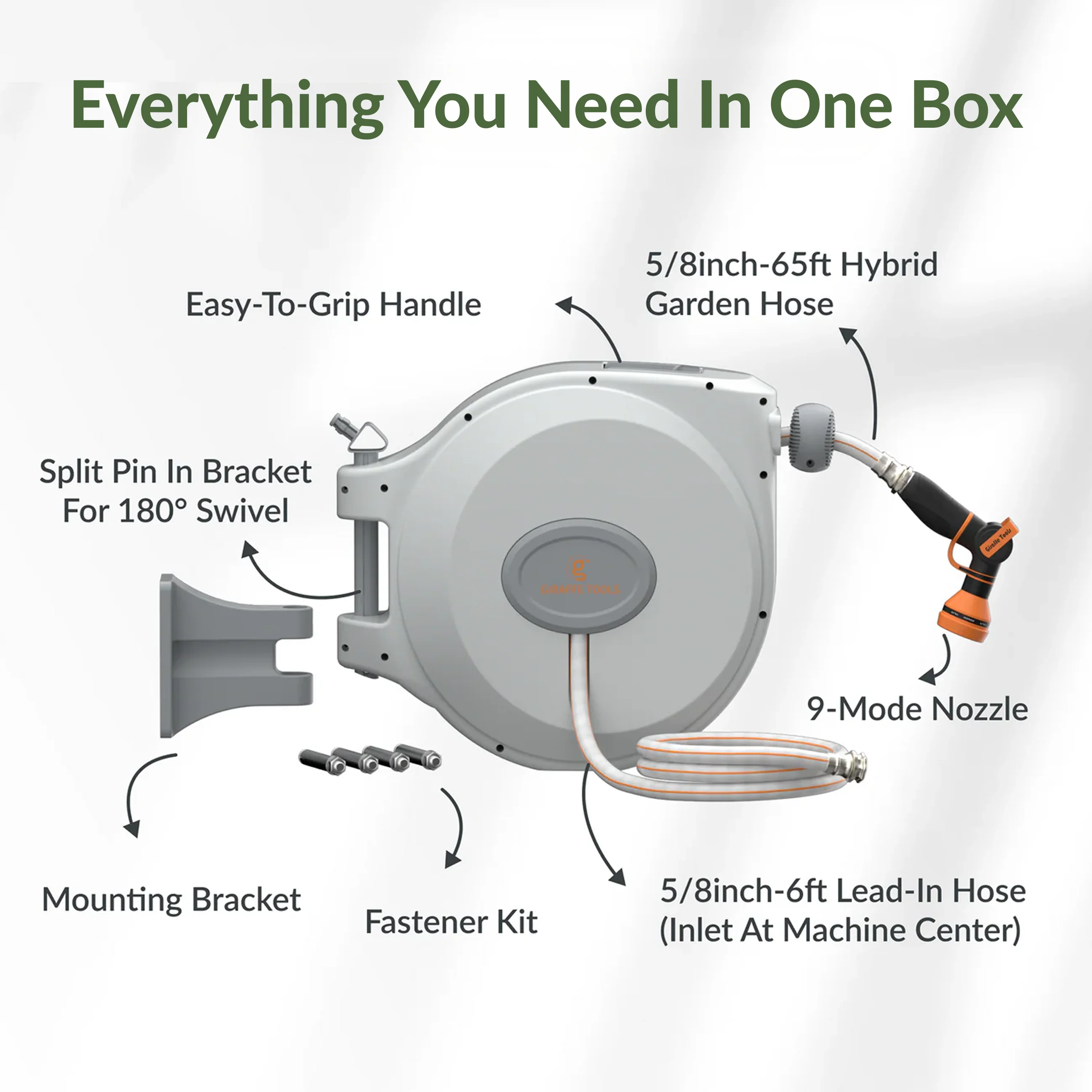 Retractable Garden Hose Reel-5/8in-65ft - Image 10