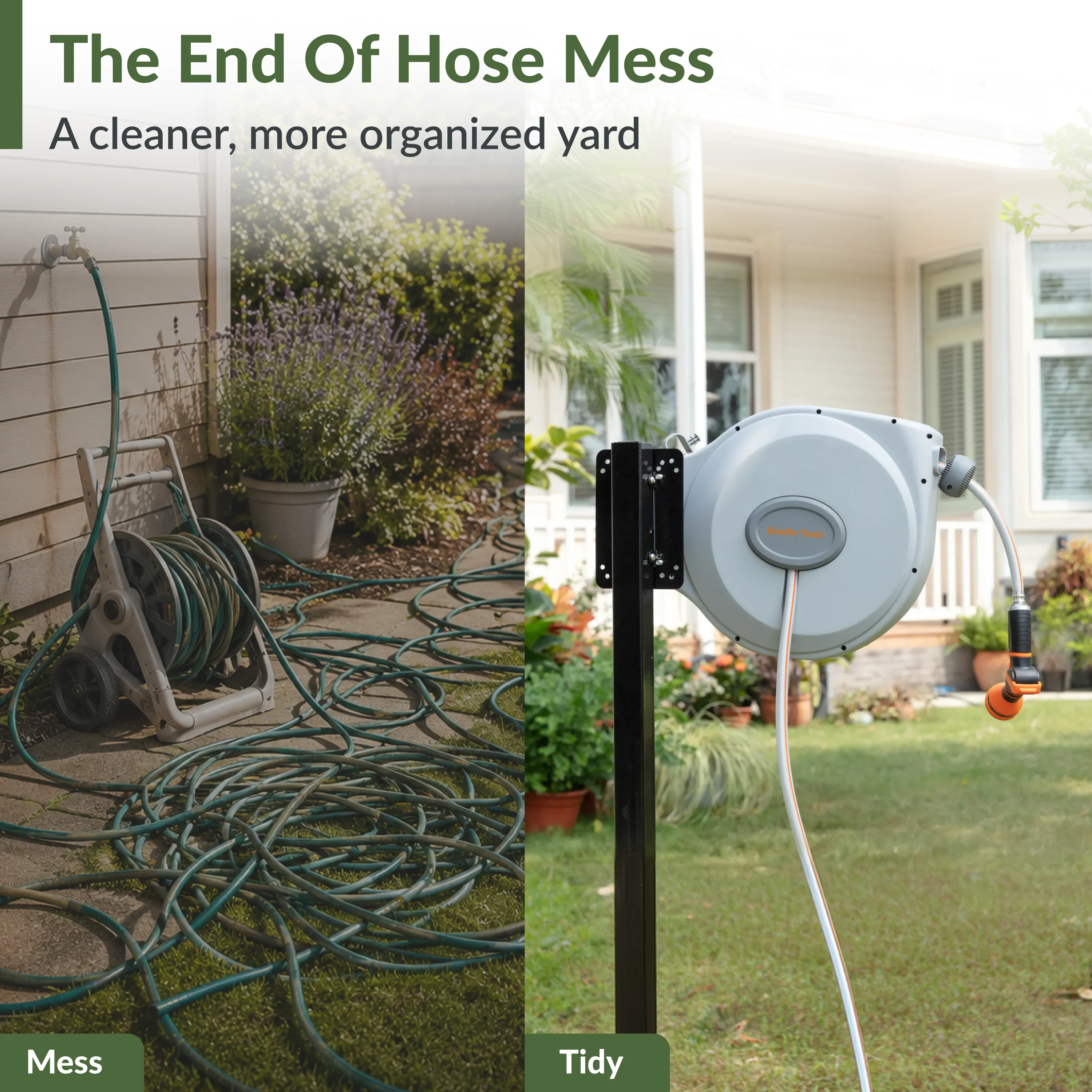 Retractable Garden Hose Reel-5/8in-65ft - Image 3