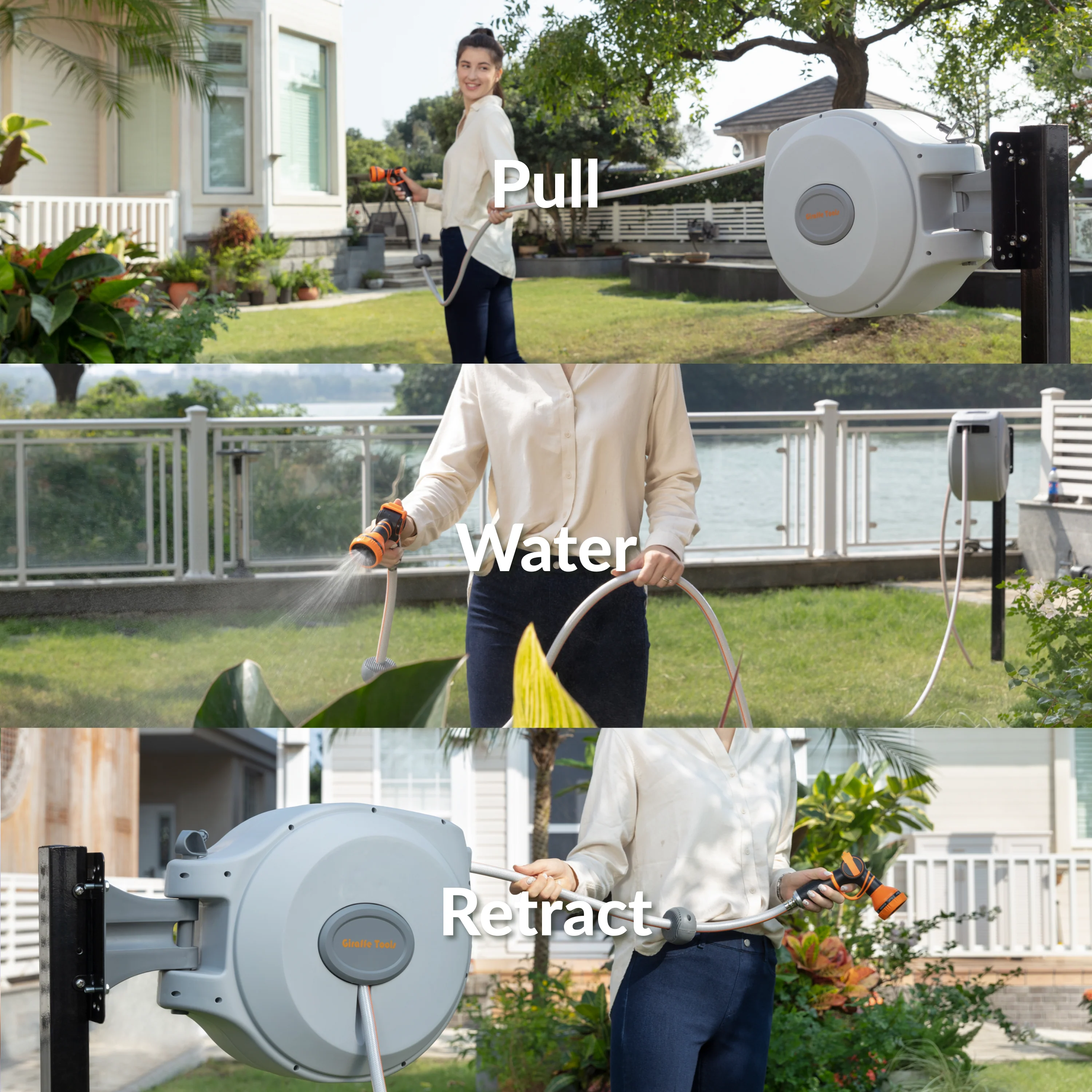 Retractable Garden Hose Reel-5/8in-65ft - Image 4