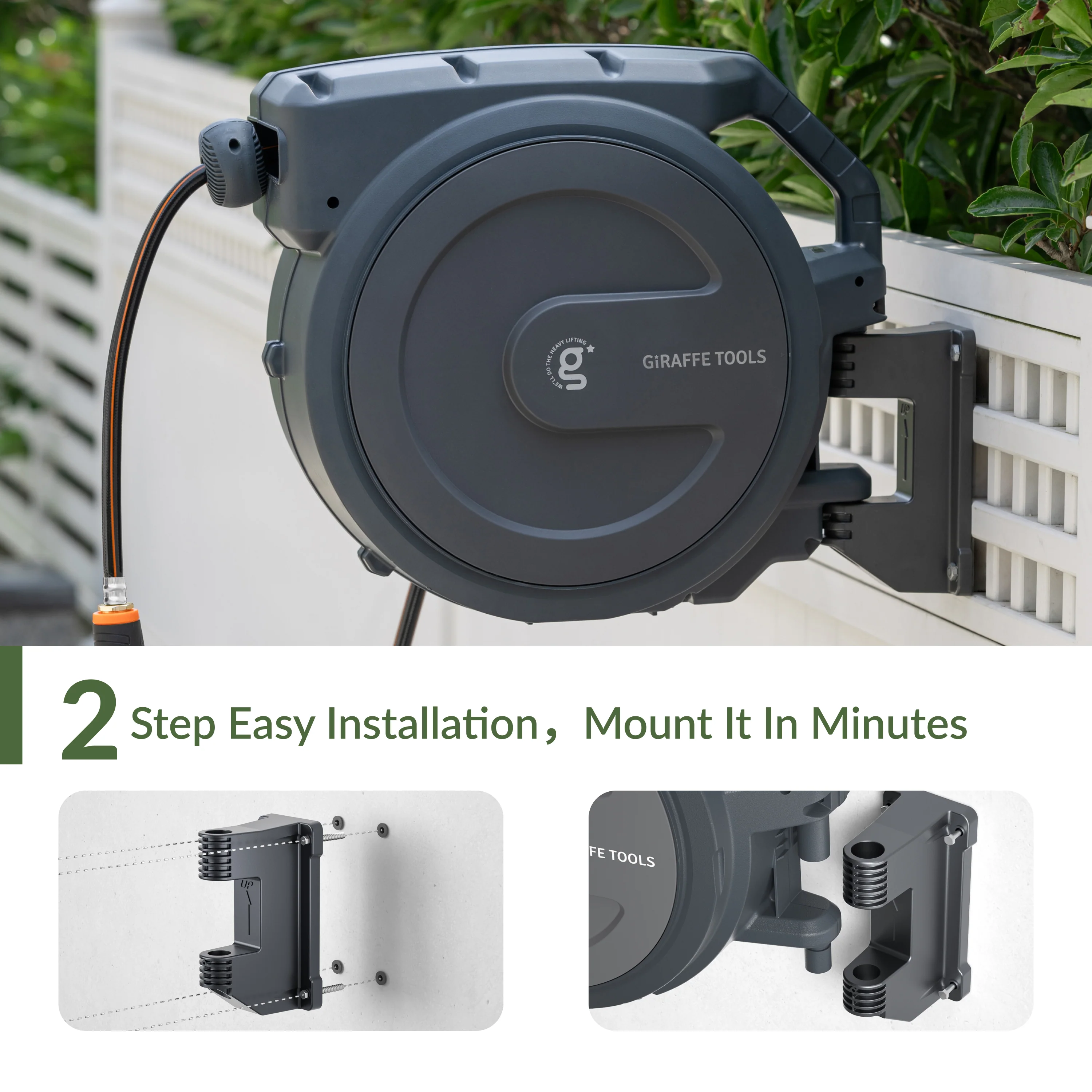 Retractable Garden Hose Reel-5/8in-90ft - Image 10