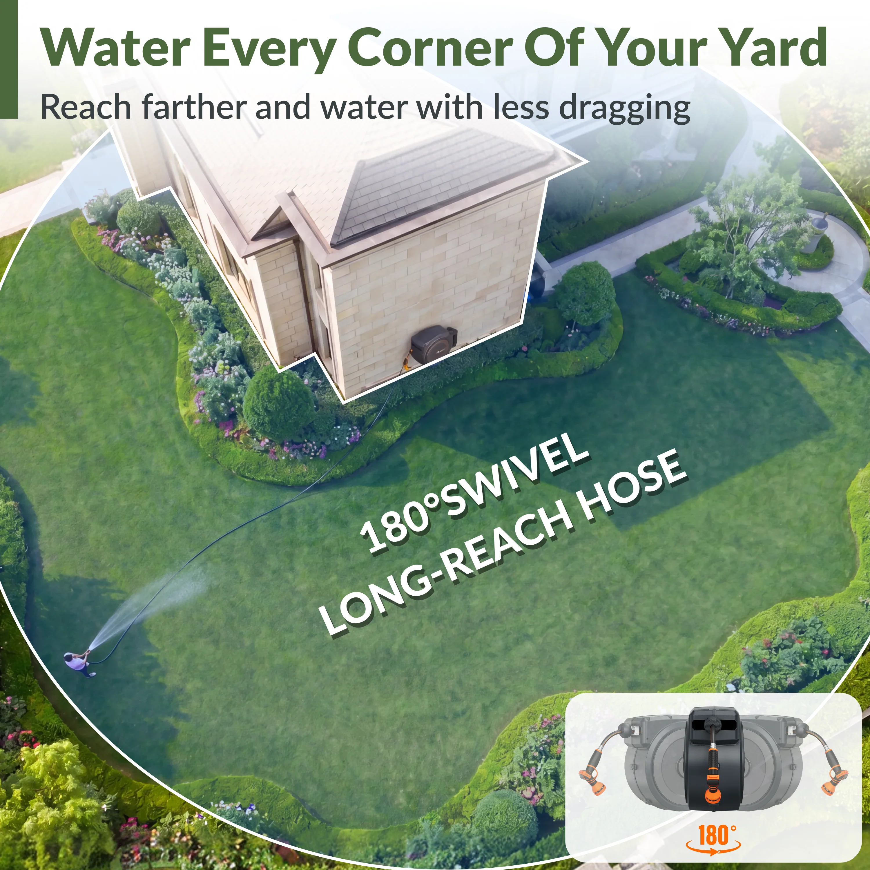 Retractable Garden Hose Reels 65ft-130ft - Image 8