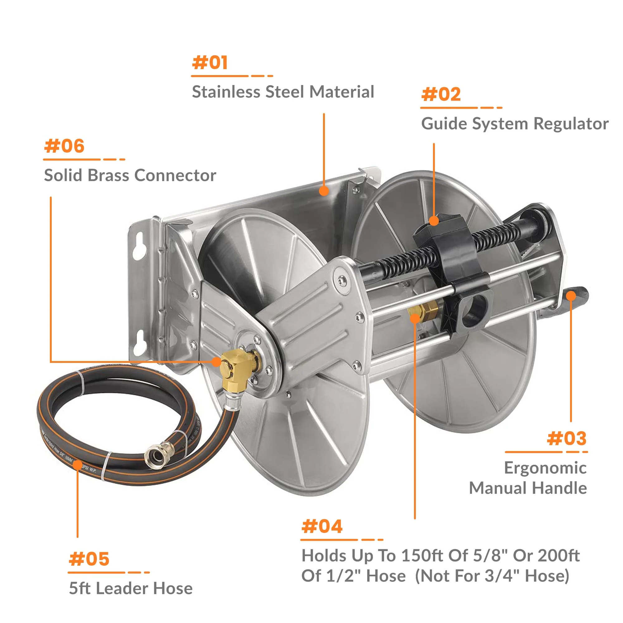 Wall Mounted Hose Reel-Stainless Steel - Image 8